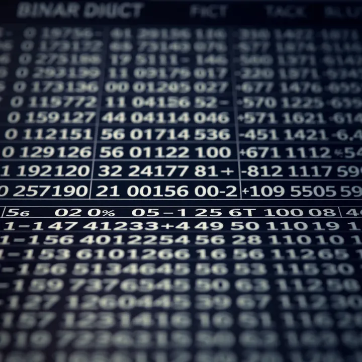 Table illustrating binary digits aligned with corresponding decimal place values
