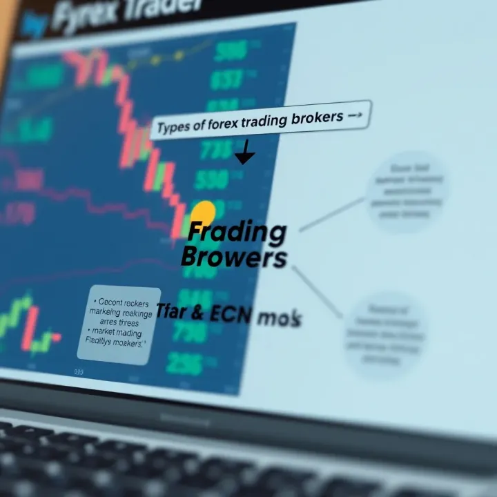 Diagram illustrating different types of forex brokers including market makers and ECN brokers